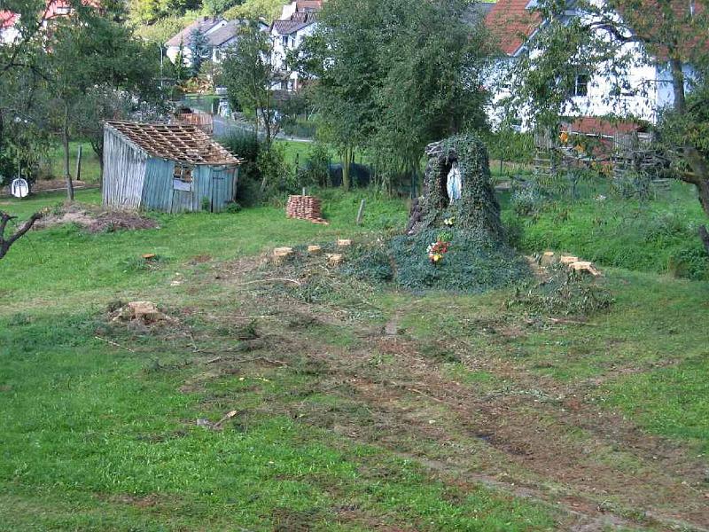 04.JPG - The "Lourdes Grotto" stood alone with nothing but the ruins of an old shed.